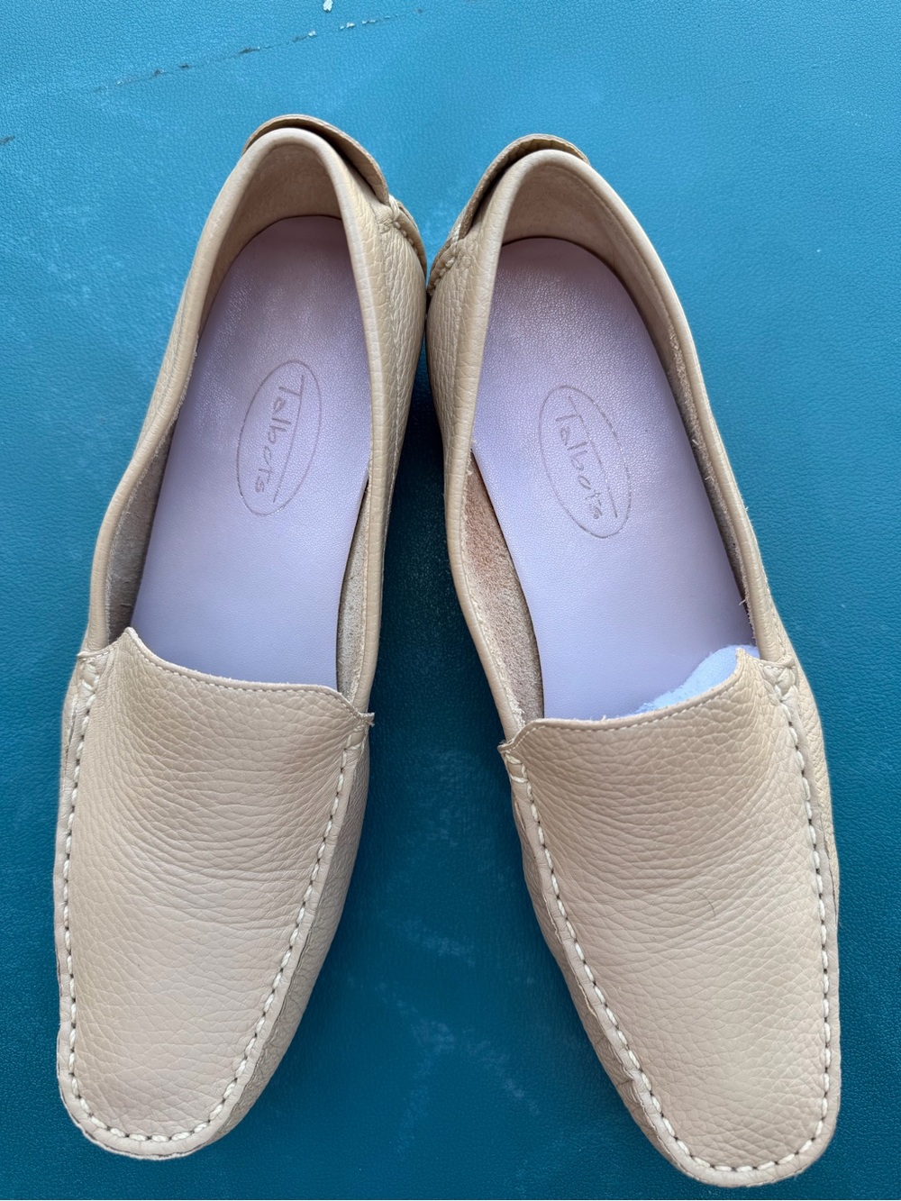 Talbots Tan Leather Slip-On Loafers